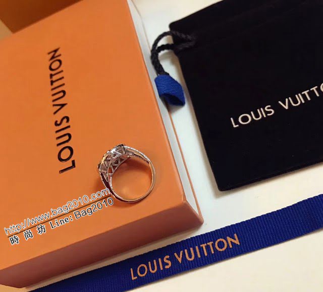 Louis Vuitton純銀飾品 路易威登四葉草滿鑽戒指 LV新款四葉草鏤空女戒指指環  zglv2132